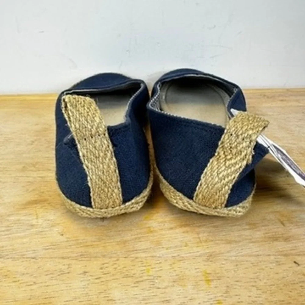 Sanuk Espie Slip On Espadrille‎ Women 6.5 Navy Yoga Mat Comfort Coastal Boho